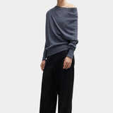 Cordera - Merino Wool Off Shoulder Sweater - Grey - Sweaters & Knitwear - YUCCA, chic clothes, women’s clothing store Denver.