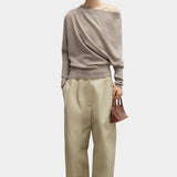 Cordera - Merino Wool Off Shoulder Sweater - Taupe - Sweaters & Knitwear - YUCCA, women’s clothing store Denver.
