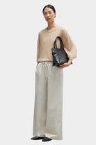 Cordera - Merino Wool Oversized Shirt - Beige - Shirts & Tops - YUCCA, chic outfits for women, women’s clothing store Denver.