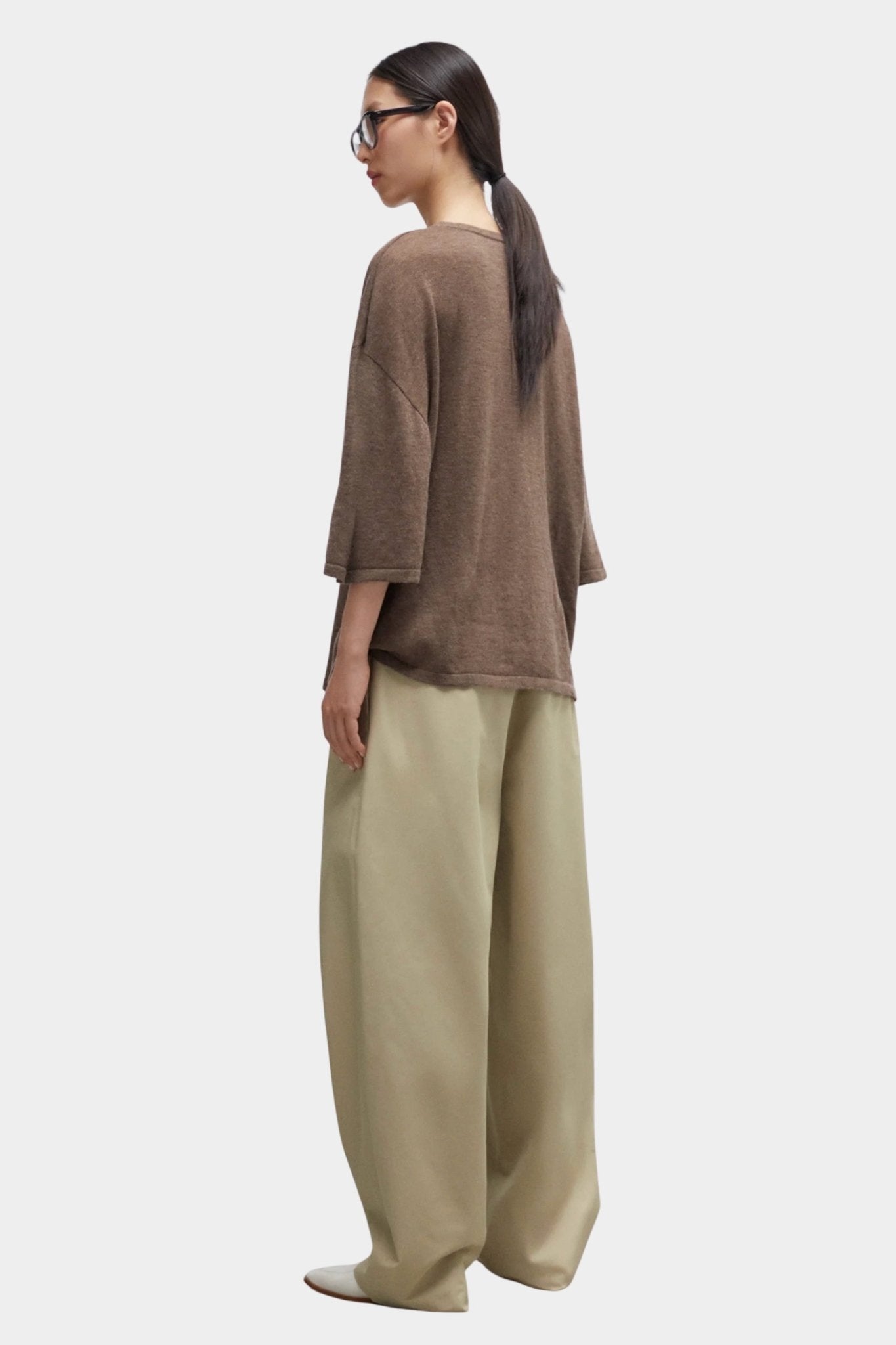 Cordera - Merino Wool Oversized T Shirt - Deep Taupe - Shirts & Tops - YUCCA, chic outfits, women’s clothing store Denver.