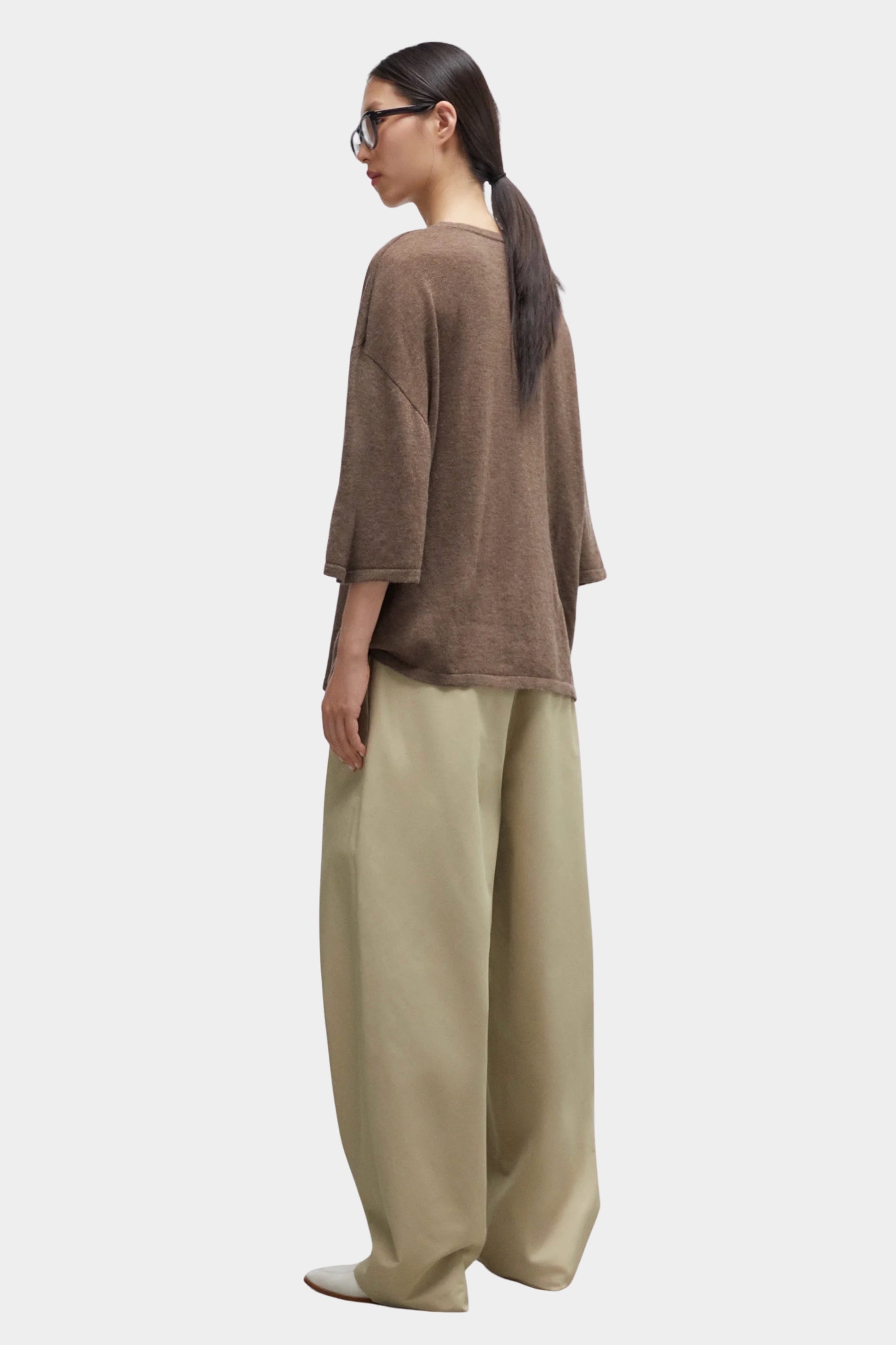 Cordera - Merino Wool Oversized T Shirt - Deep Taupe - Shirts & Tops - YUCCA, chic outfits, women’s clothing store Denver.