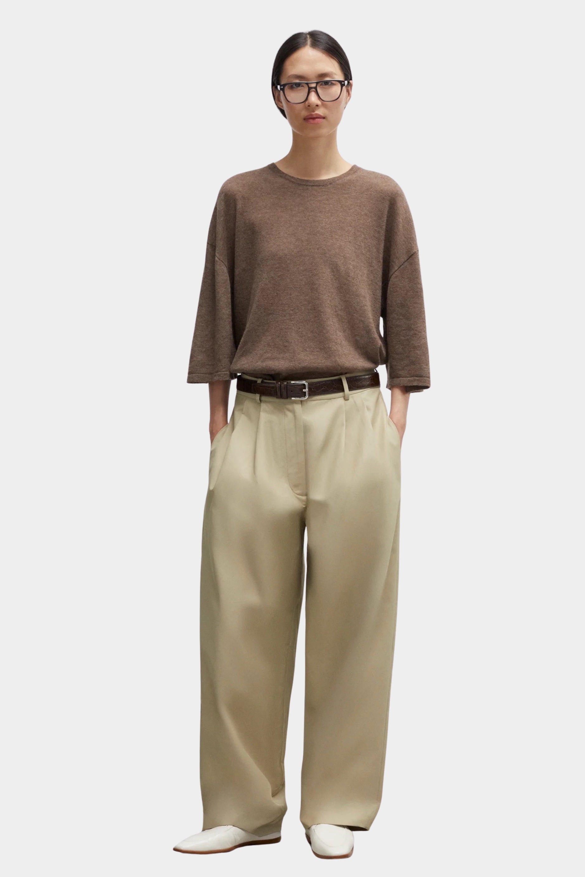 Cordera - Merino Wool Oversized T Shirt - Deep Taupe - Shirts & Tops - YUCCA, chic outfits, women’s clothing store Denver.