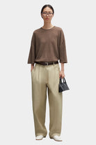 Cordera - Merino Wool Oversized T Shirt - Deep Taupe - Shirts & Tops - YUCCA, chic outfits, women’s clothing store Denver.