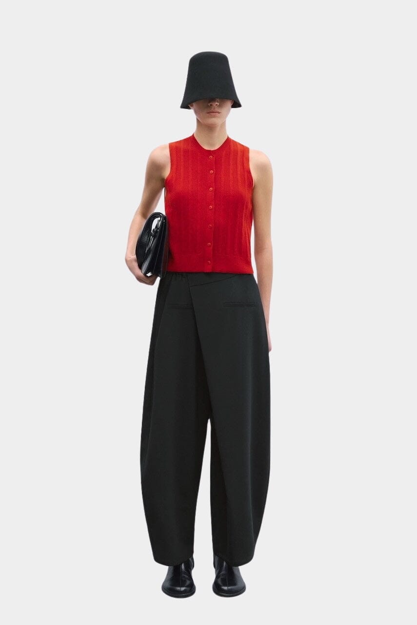 Cordera - Merino Wool Ribbed Waistcoat - Red - Shirts & Tops - YUCCA, Yucca store Denver, women’s high quality tops.