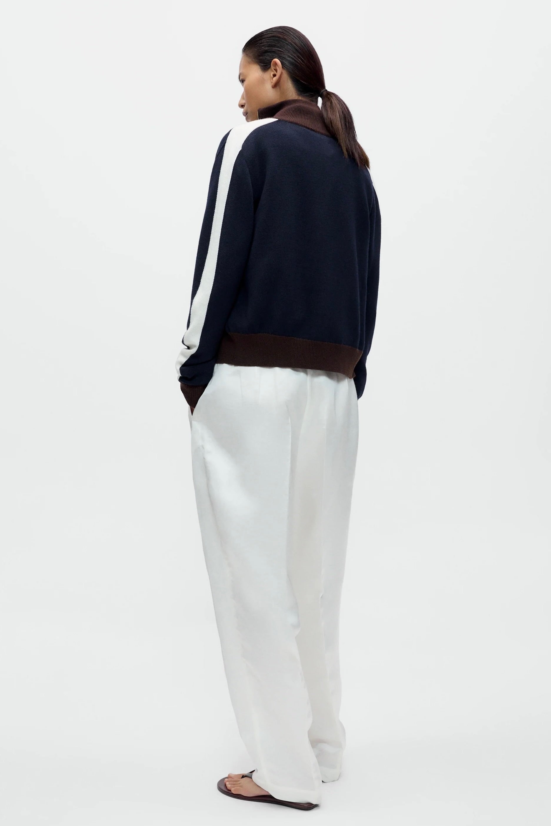 Cordera Merino Wool Sporty Cardigan side profile
