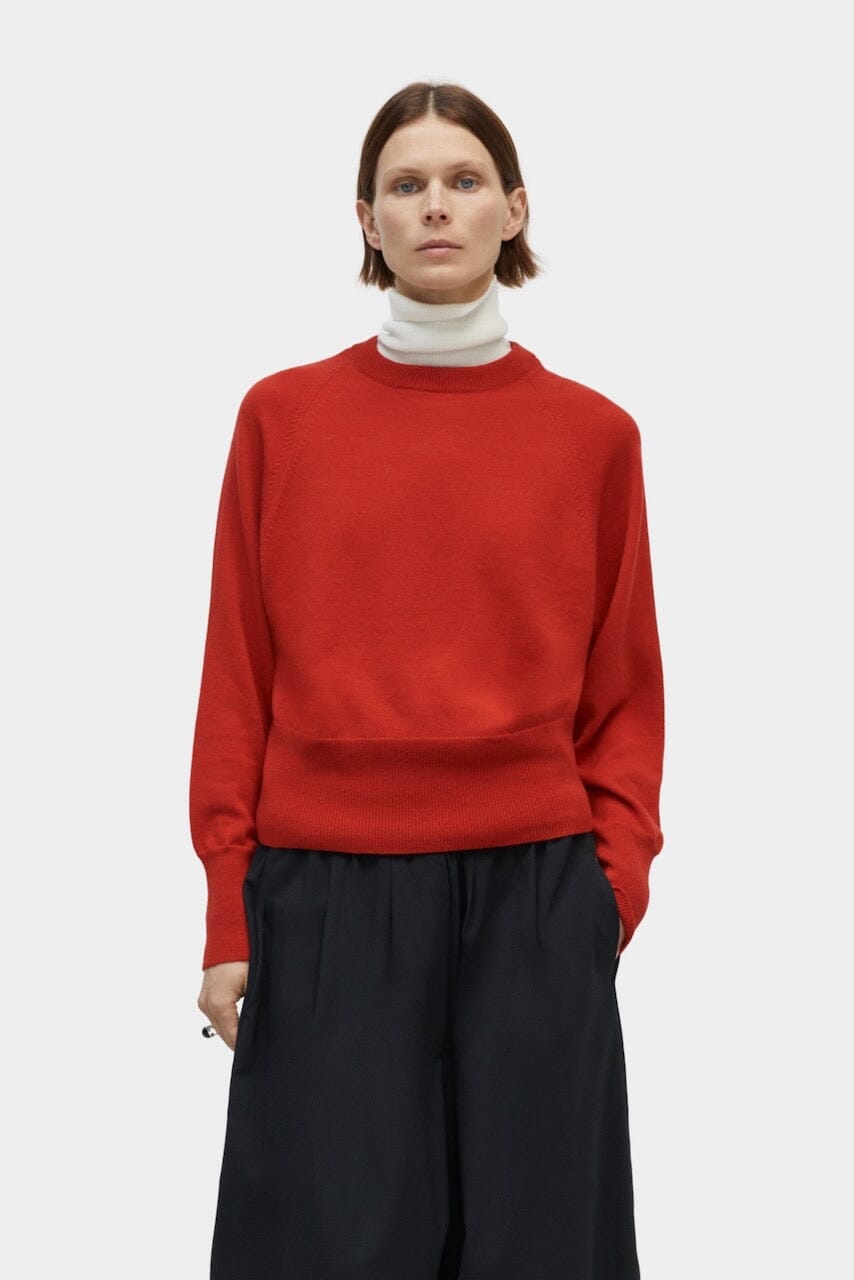 Cordera - Merino Wool Sweater - Red - Knitwear - YUCCA, Artistic clothing women, boutique near me, boutique store near me.