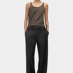 Cordera Merino Wool Tank Top Taupe full-length front view