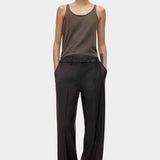 Cordera Merino Wool Tank Top Taupe full-length front view