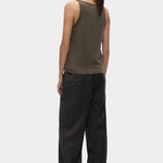 Cordera Merino Wool Tank Top Taupe back view