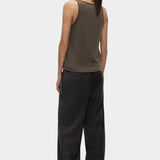 Cordera Merino Wool Tank Top Taupe back view