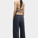 Cordera - Merino Wool Tie Top - Anthracite - Shirts & Tops - YUCCA, chic outfits for women, women’s clothing store Denver.