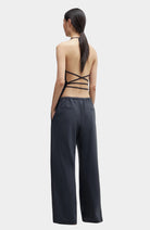 Cordera - Merino Wool Tie Top - Anthracite - Shirts & Tops - YUCCA, chic outfits for women, women’s clothing store Denver.