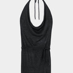 Cordera - Merino Wool Tie Top - Anthracite - Shirts & Tops - YUCCA, chic outfits for women, women’s clothing store Denver.