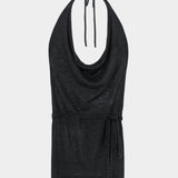 Cordera - Merino Wool Tie Top - Anthracite - Shirts & Tops - YUCCA, chic outfits for women, women’s clothing store Denver.