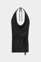 Cordera - Merino Wool Tie Top - Anthracite - Shirts & Tops - YUCCA, chic outfits for women, women’s clothing store Denver.