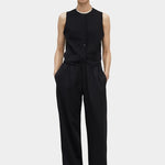 Cordera - Merino Wool Waistcoat - Black - Tops & Tees - YUCCA, Artistic clothing for women, boutique stores near me.