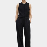 Cordera - Merino Wool Waistcoat - Black - Tops & Tees - YUCCA, Artistic clothing for women, boutique stores near me.