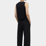Cordera - Merino Wool Waistcoat - Black - Tops & Tees - YUCCA, Artistic clothing for women, boutique stores near me.