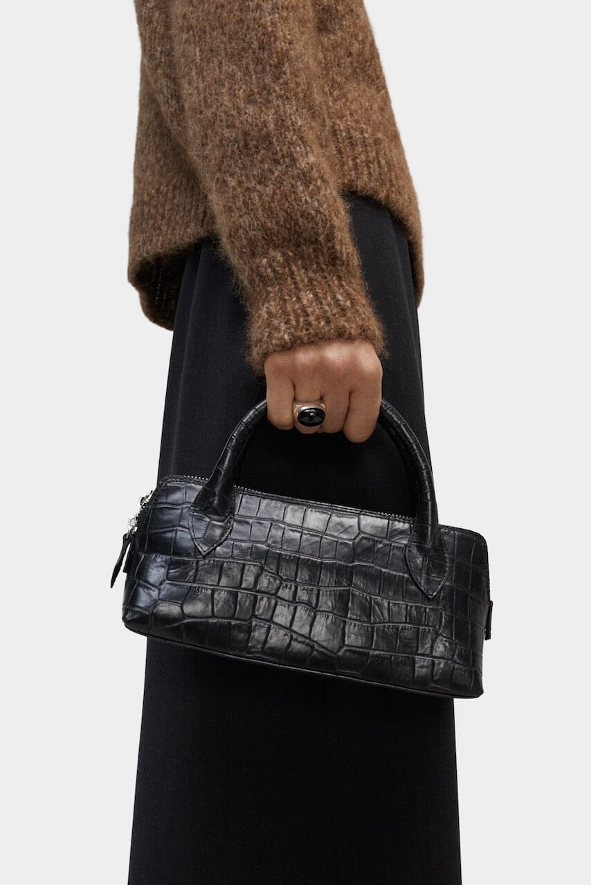 Cordera | Mini Bag Crocodile In Black - SHOP YUCCA Handbags CORDERA - YUCCA Women’s clothing store Denver, women’s clothing website, women’s elevated basics, women’s high quality bags, women’s luxury bags, and women’s online bag