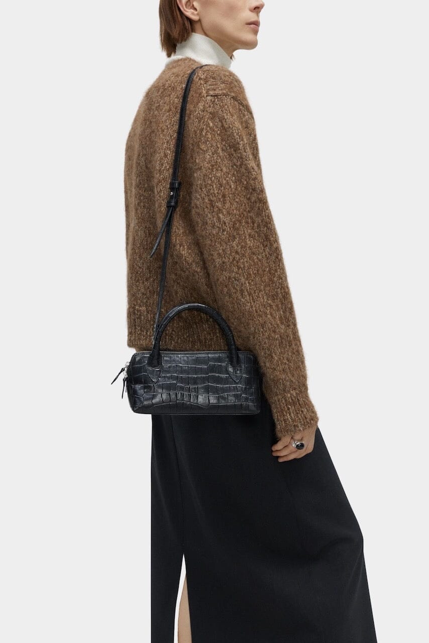 Cordera | Mini Bag Crocodile In Black - SHOP YUCCA Handbags CORDERA - YUCCA Women’s clothing store Denver, women’s clothing website, women’s elevated basics, women’s high quality bags, women’s luxury bags, and women’s online bag