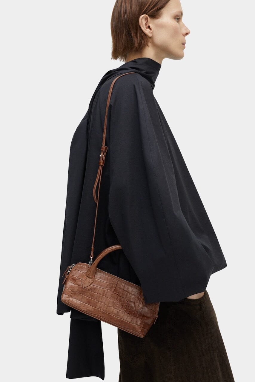 Cordera | Mini Bag Crocodile In Camel - SHOP YUCCA Handbags CORDERA - YUCCA Women’s clothing store Denver, women’s clothing website, women’s elevated basics, women’s high quality bags, women’s luxury bags, and women’s online bag