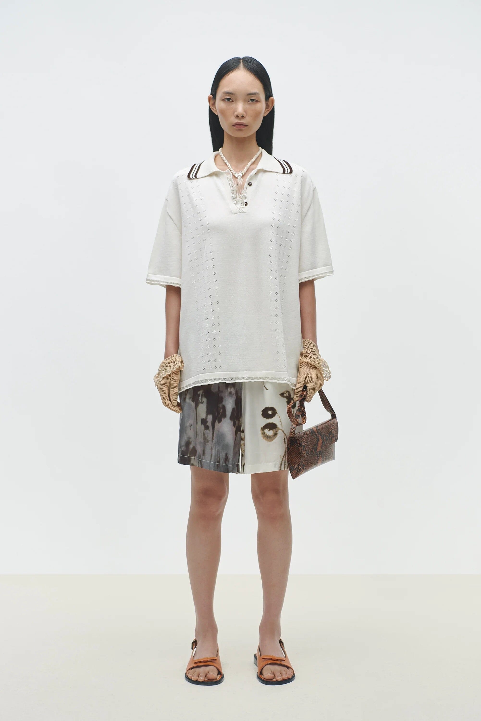 Cordera | Organic Cotton Pointelle Polo In Natural - SHOP YUCCA Shirts & Tops CORDERA - YUCCA 