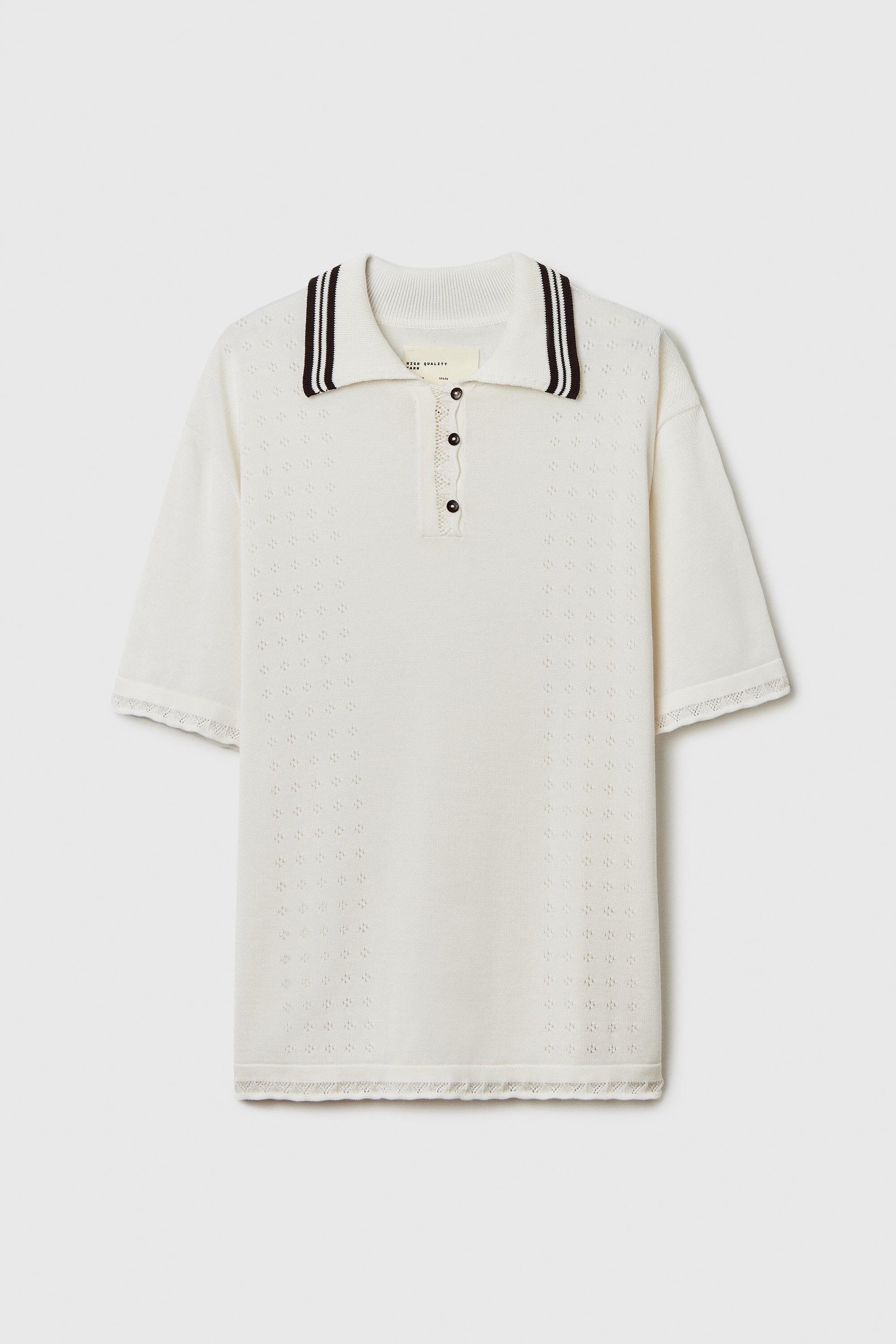 Cordera | Organic Cotton Pointelle Polo In Natural - SHOP YUCCA Shirts & Tops CORDERA - YUCCA 