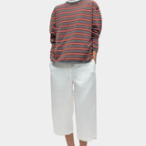 Cordera Organic Cotton Striped Long-Sleeve Tee full-length outfit view