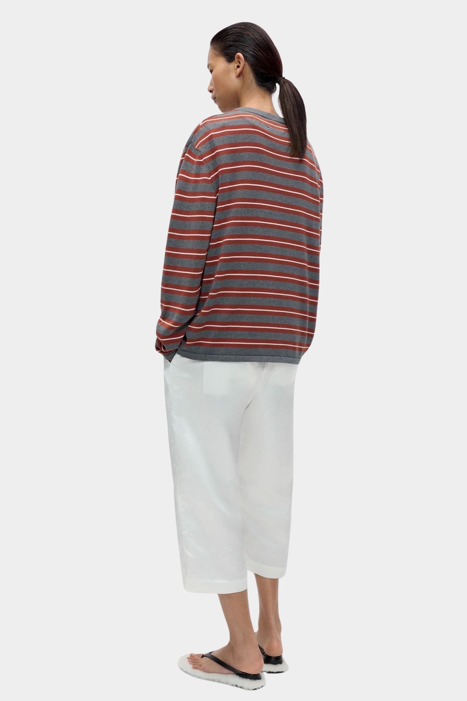 Cordera Organic Cotton Striped Long-Sleeve Tee back view