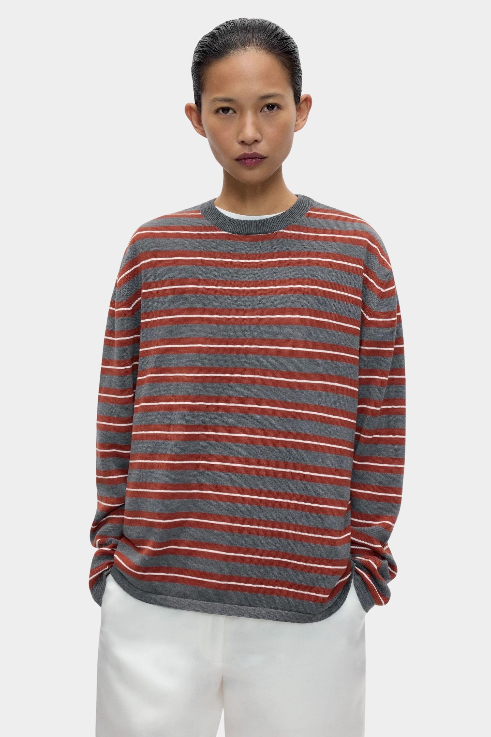 Cordera Organic Cotton Striped Long-Sleeve Tee front view at YUCCA Denver