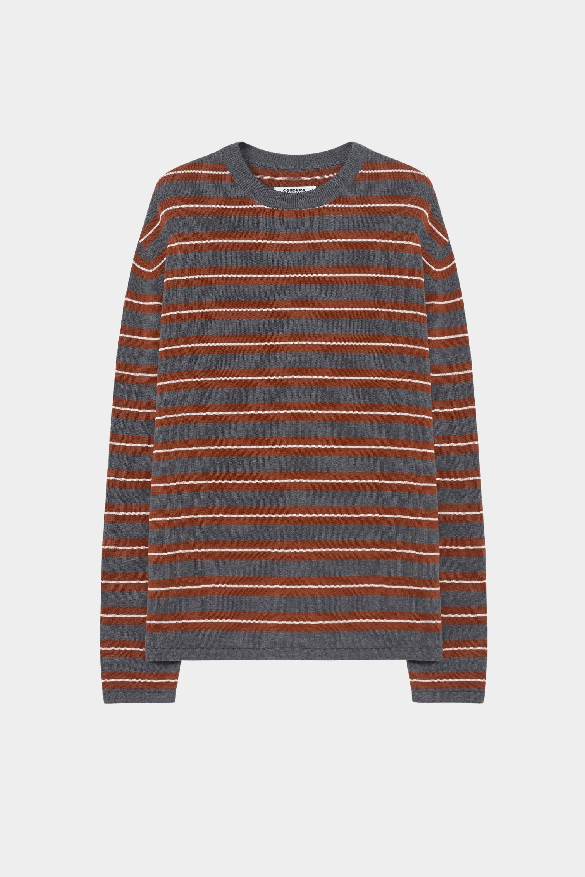 Cordera Organic Cotton Striped Long-Sleeve Tee garment-only view
