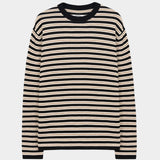 Organic Cotton Striped Long Sleeve Tee, Black
