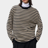 Organic Cotton Striped Long Sleeve Tee, Black
