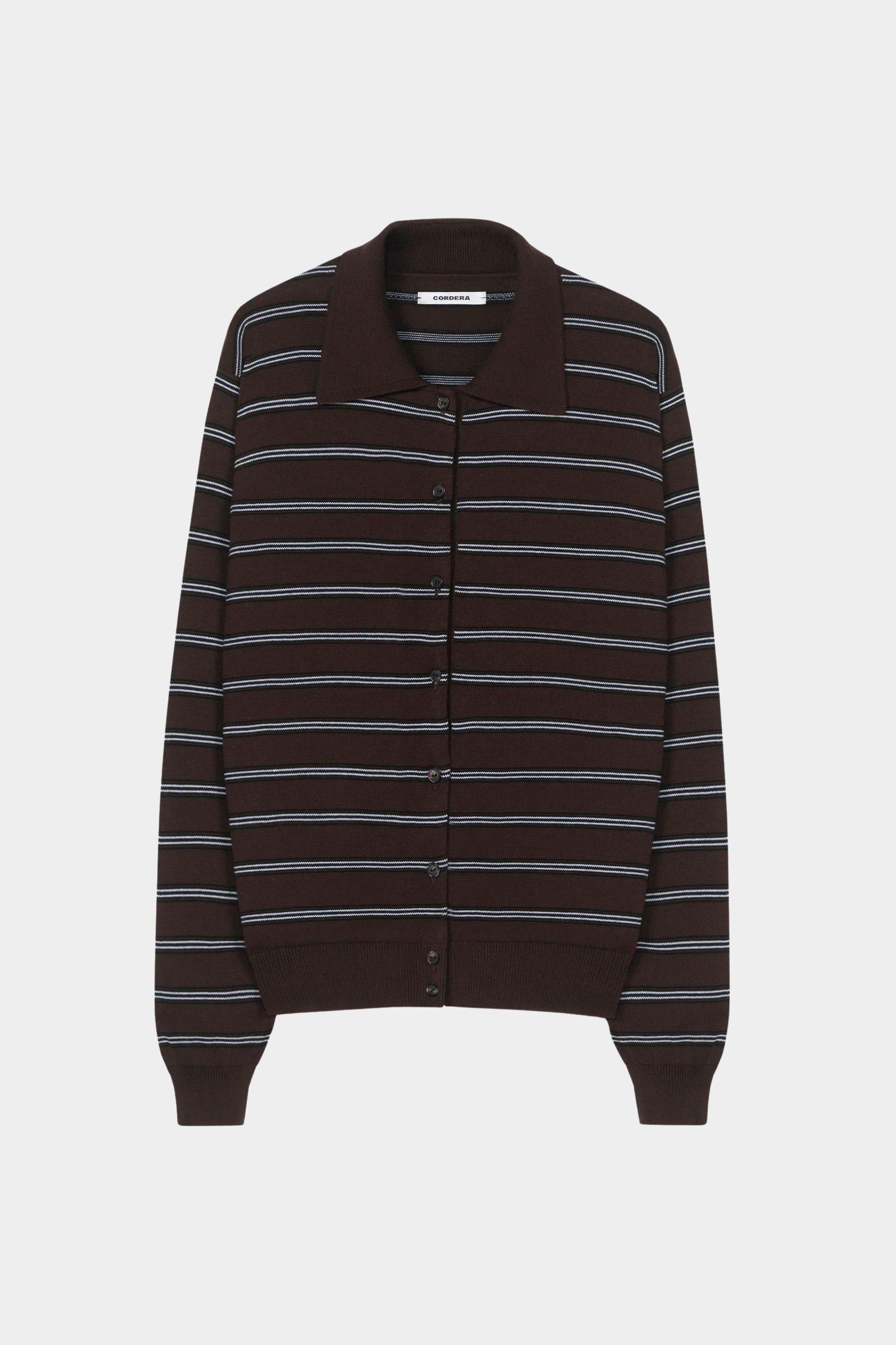 Cordera Organic Cotton Striped Polo garment-only view