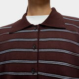 Cordera Organic Cotton Striped Polo collar and stripe detail
