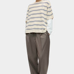 Cordera Organic Cotton Striped T-Shirt full-length outfit view