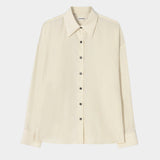 Oversized Pencil Striped Shirt, Cream