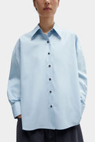 Cordera - Oversized Shirt - Baby Blue - Shirts & Tops - YUCCA, chic outfits for women, women’s clothing store Denver.