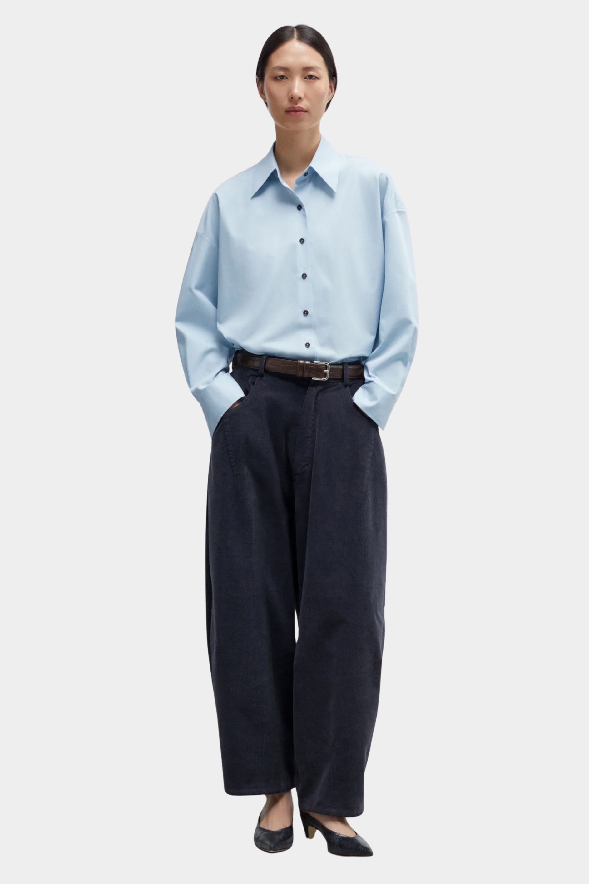 Cordera - Oversized Shirt - Baby Blue - Shirts & Tops - YUCCA, chic outfits for women, women’s clothing store Denver.