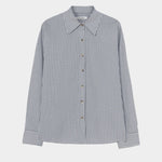 Cordera - Oversized Shirt Vichy - Grey - Shirts & Tops - YUCCA, chic outfits for women, women’s clothing store Denver.