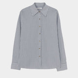 Cordera - Oversized Shirt Vichy - Grey - Shirts & Tops - YUCCA, chic outfits for women, women’s clothing store Denver.