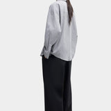 Cordera - Oversized Shirt Vichy - Grey - Shirts & Tops - YUCCA, chic outfits for women, women’s clothing store Denver.