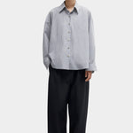 Cordera - Oversized Shirt Vichy - Grey - Shirts & Tops - YUCCA, chic outfits for women, women’s clothing store Denver.