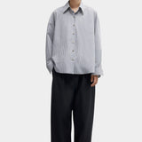 Cordera - Oversized Shirt Vichy - Grey - Shirts & Tops - YUCCA, chic outfits for women, women’s clothing store Denver.