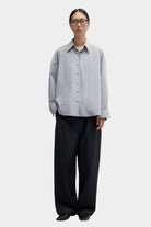 Cordera - Oversized Shirt Vichy - Grey - Shirts & Tops - YUCCA, chic outfits for women, women’s clothing store Denver.