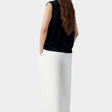 Black oversized waistcoat with relaxed fit and clean back