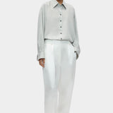 Cordera Pinstriped Oversized Shirt full-length front view
