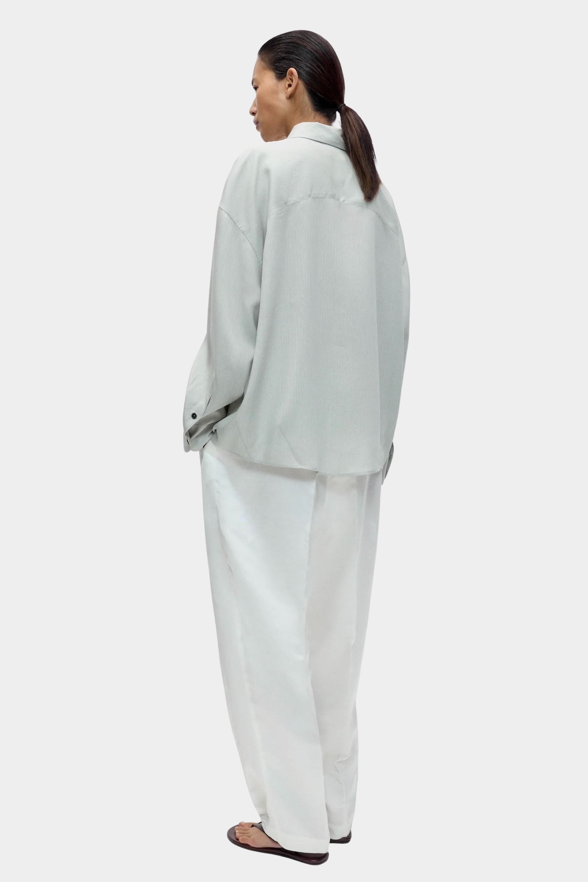 Cordera Pinstriped Oversized Shirt back view