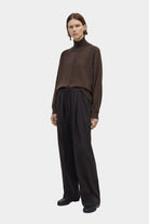 CORDERA | Pleated Relaxed Pants - Dark Brown - SHOP YUCCA Bottoms CORDERA- YUCCA Women’s clothing store Denver, women’s clothing website, women’s elevated basics, clothing boutiques near me, women’s clothing website