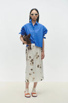 Cordera | Printed Long Skirt With Lace In Bicolor - SHOP YUCCA Skirts CORDERA - YUCCA 